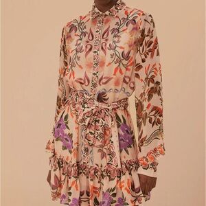 Farm Rio Winter Garden Cream Mini Dress - Med